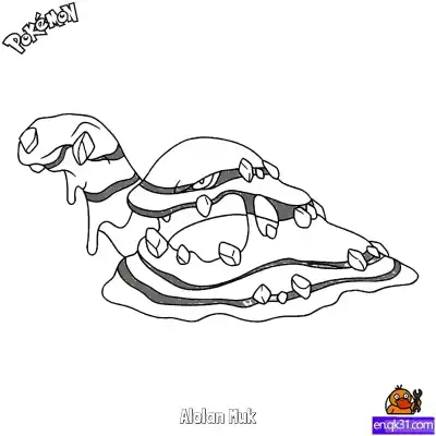 Free printable Alolan Muk Coloring Page - Free Printable Pokemon Coloring Sheets coloring page